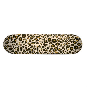 Leopard print pattern skateboard deck