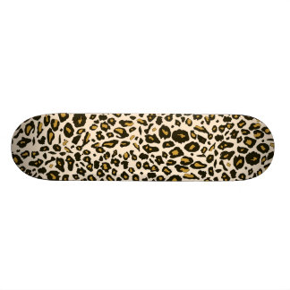Leopard print pattern skateboard deck