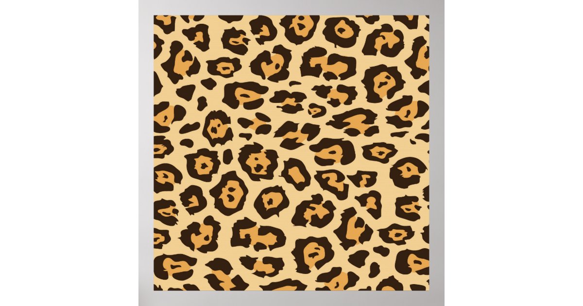 Leopard Print Pattern Square Poster | Zazzle