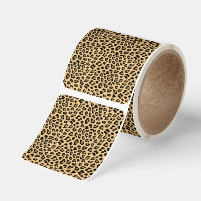 Leopard Print Pattern Square Sticker (Roll)
