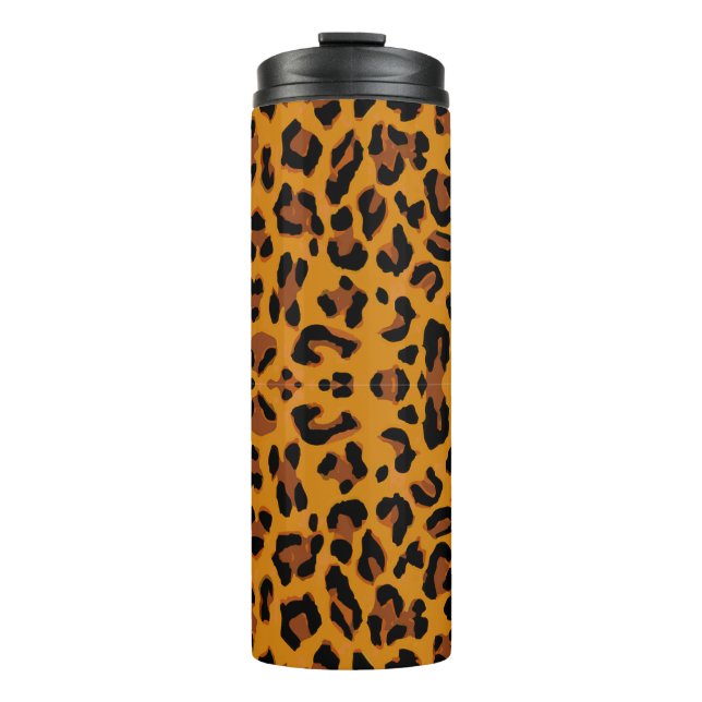 Leopard Print Pattern Thermal Tumbler (Front)