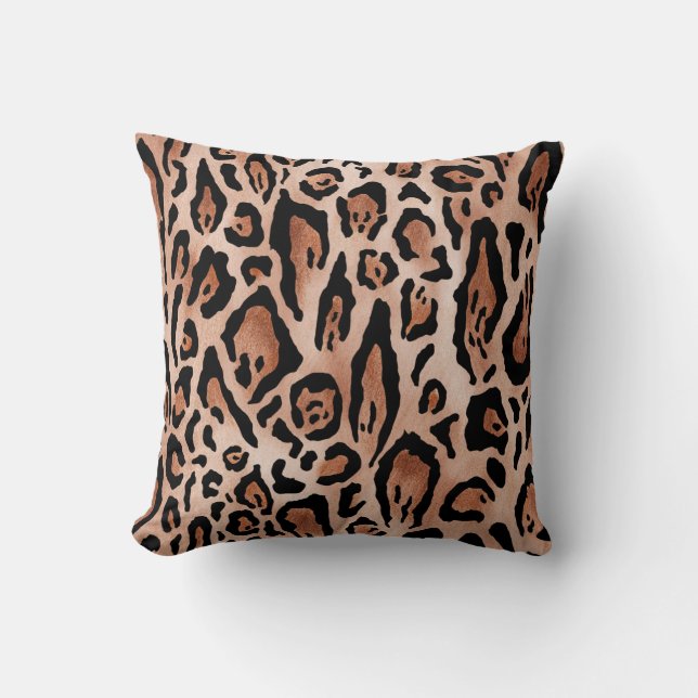 Leopard print pattern throw pillow (Front)
