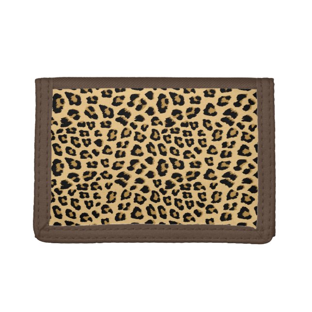 Leopard Print Pattern Tri-fold Wallet (Front)