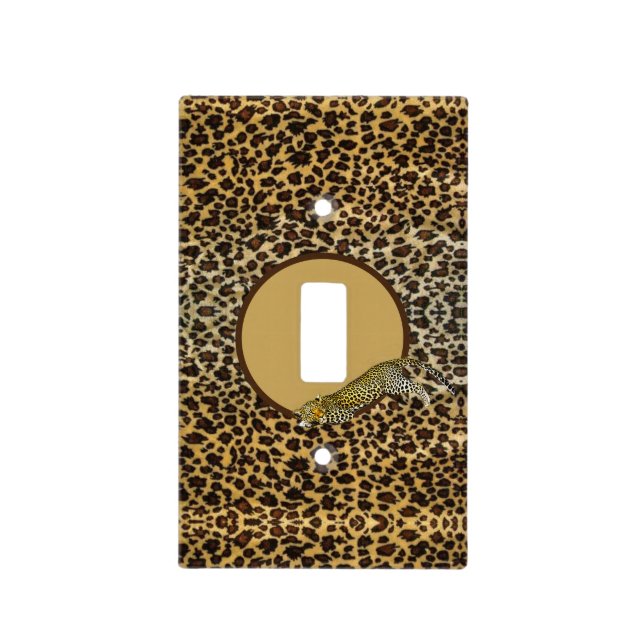 Leopard Print Pattern Wild Custom Light Switch Cover (Front)