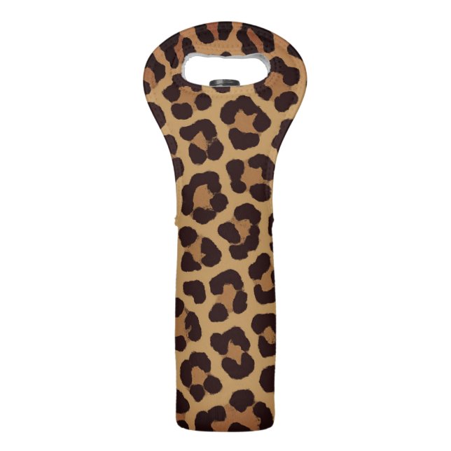Leopard Print Pattern Wine Bag (Front)