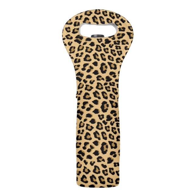 Leopard Print Pattern Wine Bag (Back)