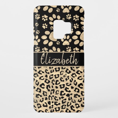 Leopard Print Paws Print Sepia Personalized Case_Mate Samsung Galaxy S9 Case