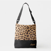 Leopard Print Personalised Crossbody Bag