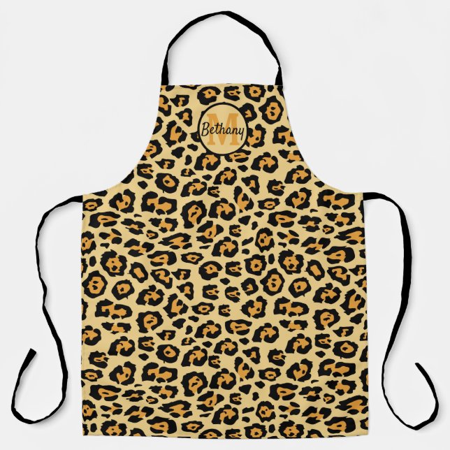 Leopard Print Personalized Apron (Front)
