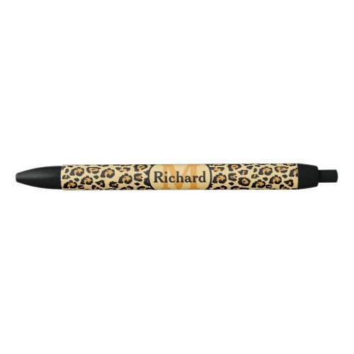 Leopard Print Personalized  Black Ink Pen