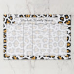 Leopard print personalized blank month planner paper pad<br><div class="desc">Leopard print personalized blank month planner
Keep track of important dates and events
Personalize your workspace
Stay organized
Add a personal touch to your desk</div>