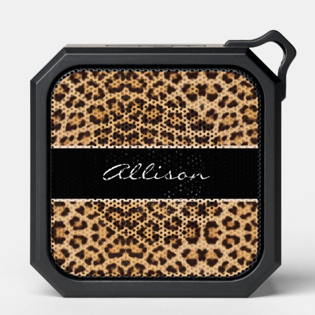Leopard Print Personalized  Bluetooth Speaker (Front)