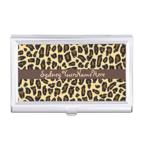 Leopard Print Personalized Business Card Holder