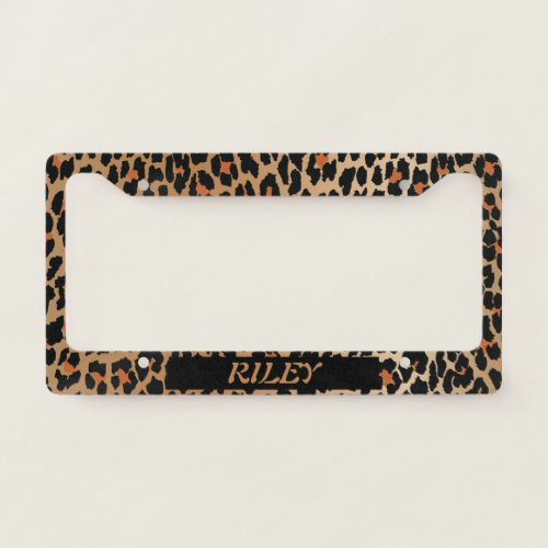 Leopard Print Personalized License Plate Frame