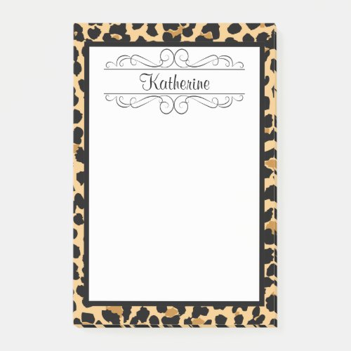 Leopard Print Personalized Monogram Notes