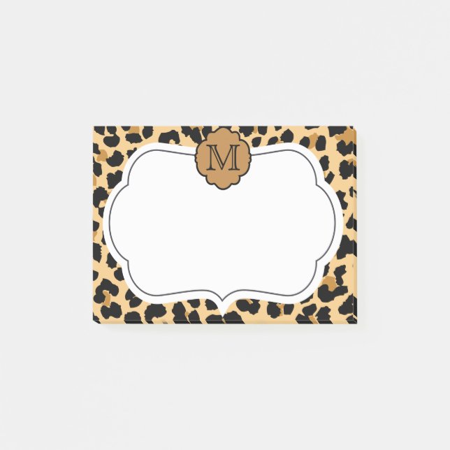 Leopard Print Personalized Monogram Notes (Front)