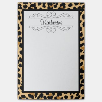 Leopard Print Personalized Monogram Post-it Notes by theburlapfrog at Zazzle