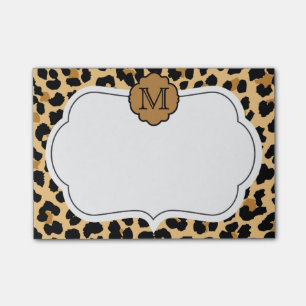 Leopard Print Personalized Monogram Post-It Notes
