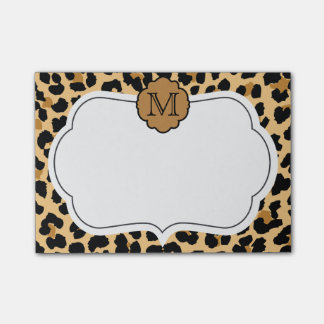 Leopard Print Personalized Monogram Post-It Notes