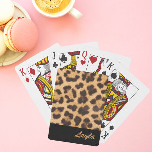Leopard Print Personalized Playing Cards