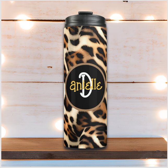 Leopard Print Personalized Thermal Tumbler (Creator Uploaded)