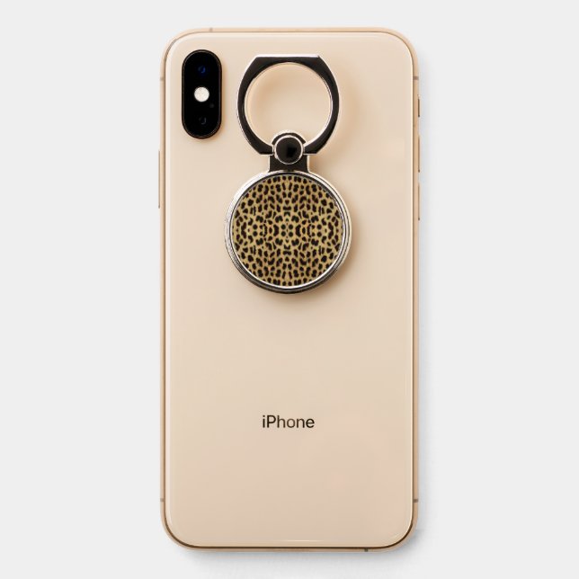 Leopard Print Phone Ring Stand (On Phone)