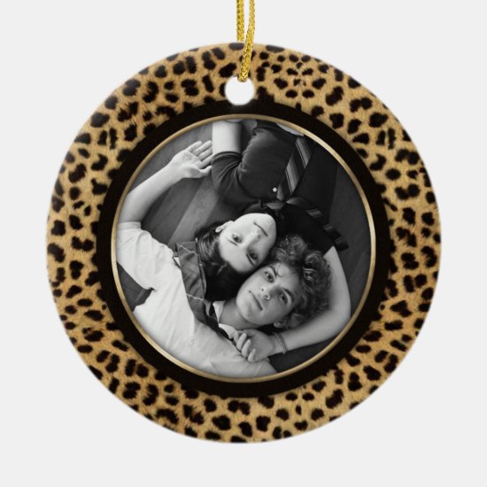 Leopard Print Photo Ornament Wedding Keepsake
