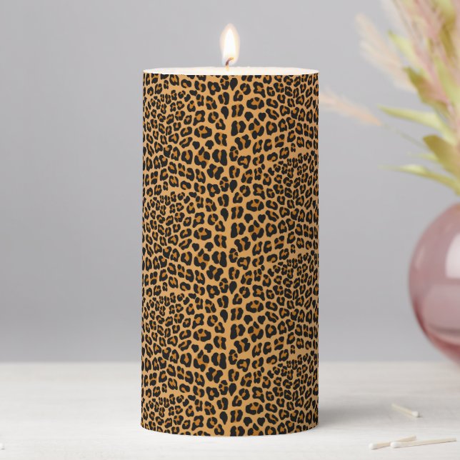 Leopard print  pillar candle (In Situ)