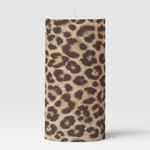 Leopard Print Pillar Candle