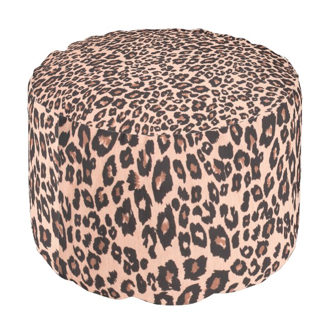 Leopard Print Pillow Pouf (Angled Back)