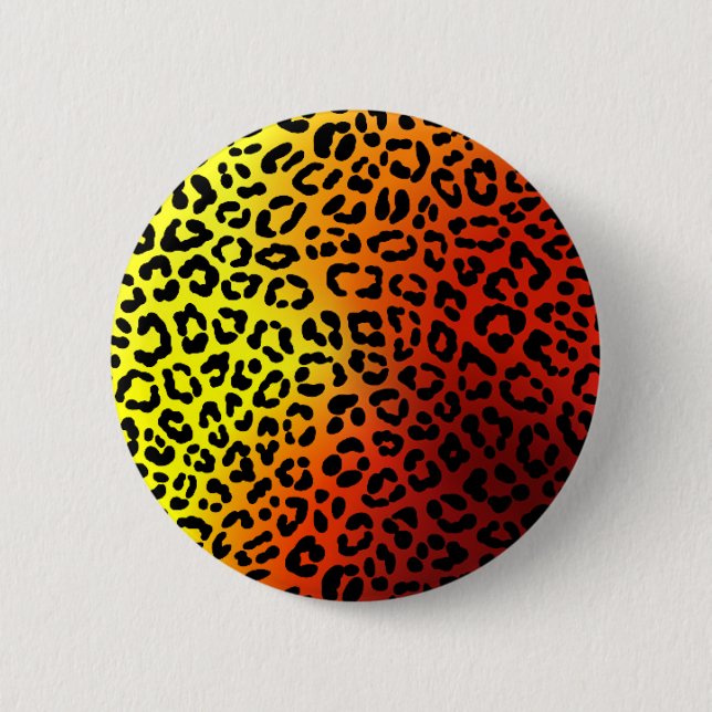 leopard print pinback button (Front)