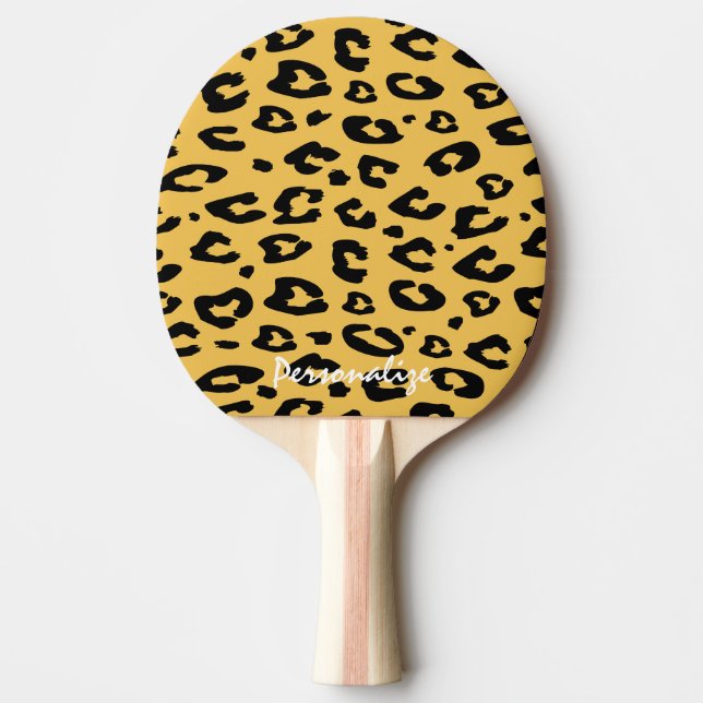 Leopard print ping pong paddle for table tennis (Front)