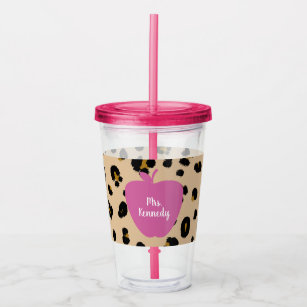 Pink Girly Tumbler Pink Leopard Print Tumbler Personalized 