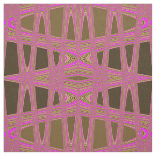 Leopard Print Pink Brown Zigzag Diamond Pattern Fabric
