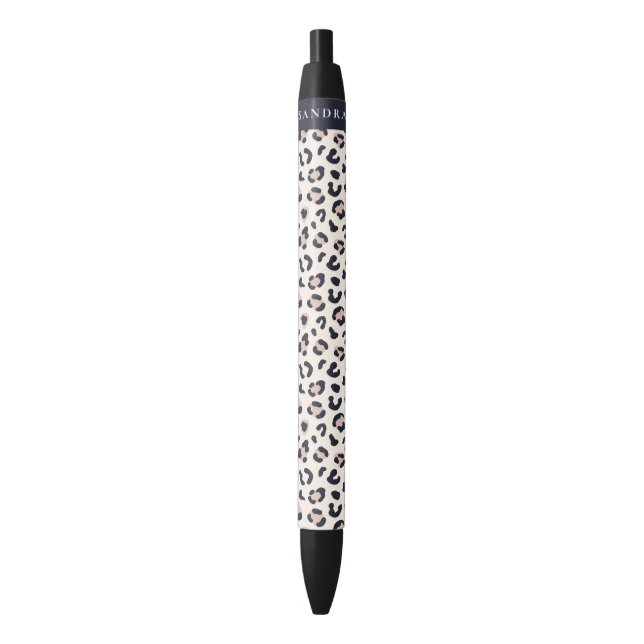Leopard print pink custom name  pen (Front Vertical)