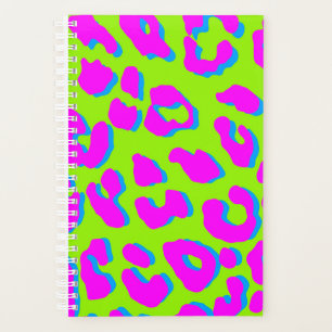 Leopard Print Pink Green Blue Planner