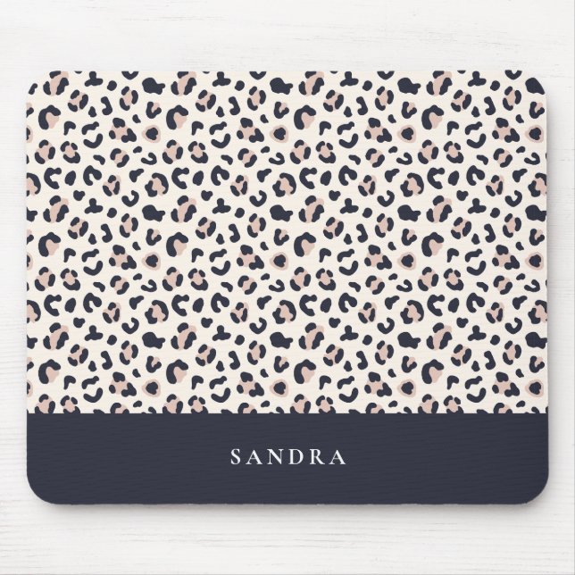 Leopard print pink  mouse pad (Front)
