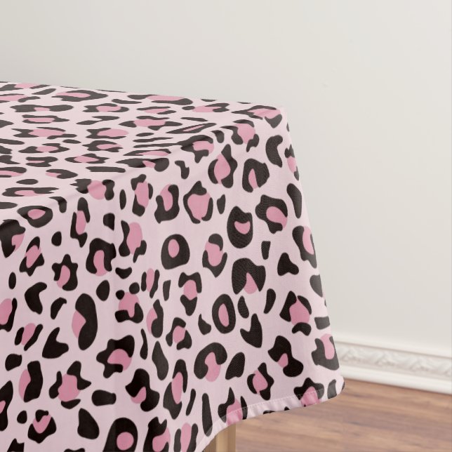 Leopard Print Pink Tablecloth (In Situ)