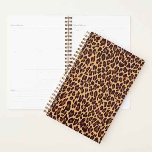 Leopard print planner Zazzle