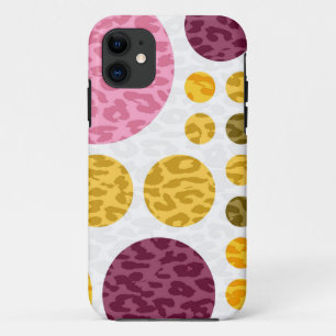 Leopard Print Polka Dots   Yellow Pink Purple iPhone 11 Case