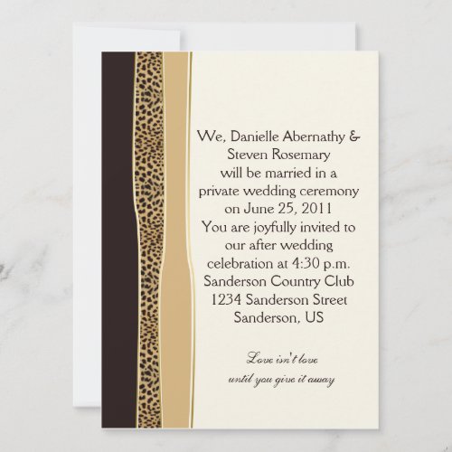 Leopard Print Post Wedding Invitation