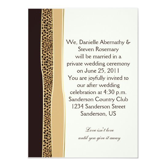 Leopard Print Wedding Invitations leopard print post wedding invitation zazzle Leopard Print Wedding Invitations leopard print post wedding invitation zazzle