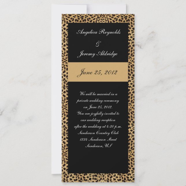 Leopard Print Post Wedding Invitation (Front)