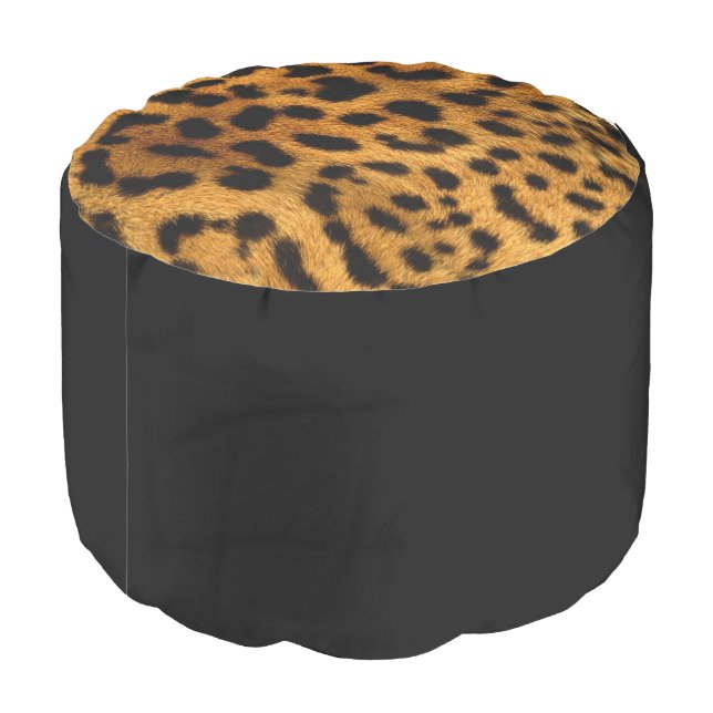 Leopard Print Pouf (Angled Back)