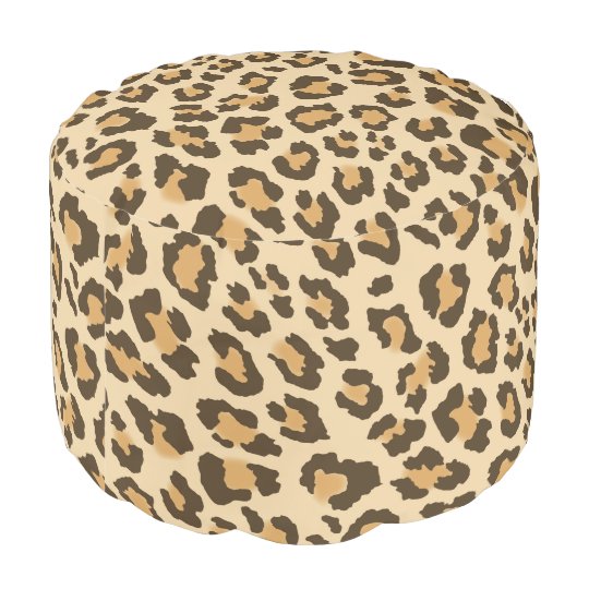 Leopard Print Pouf