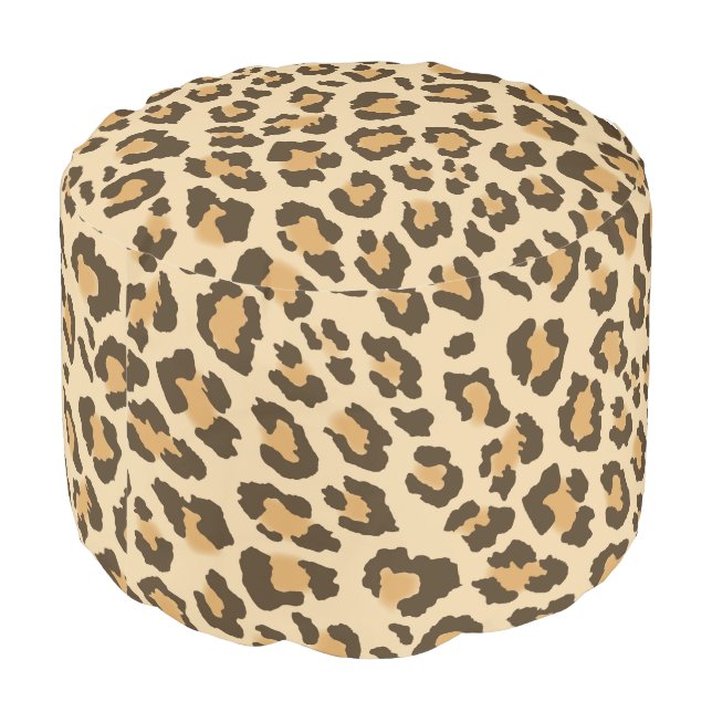 Leopard Print Pouf (Angled Back)