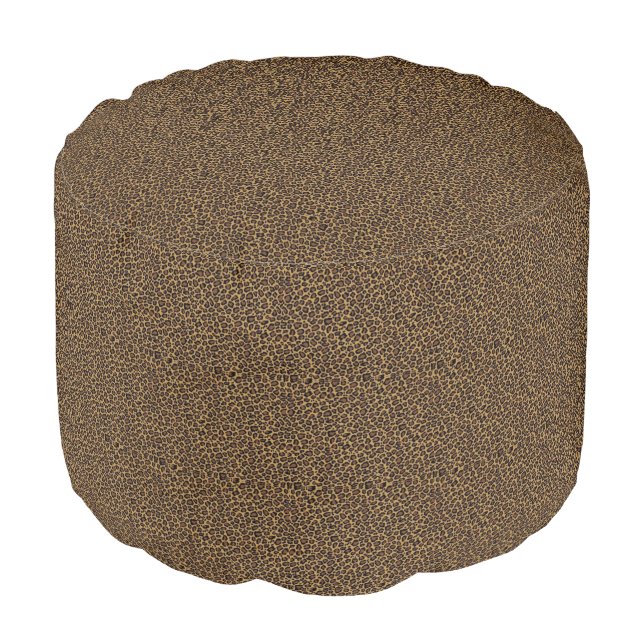 Leopard Print Pouf (Angled Front)