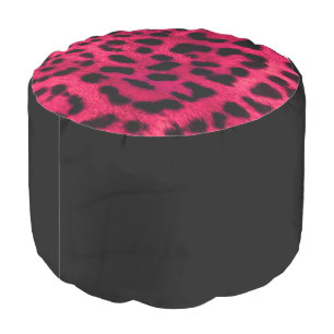 Leopard Print Pouf