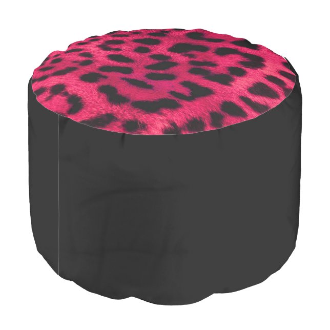 Leopard Print Pouf (Angled Back)