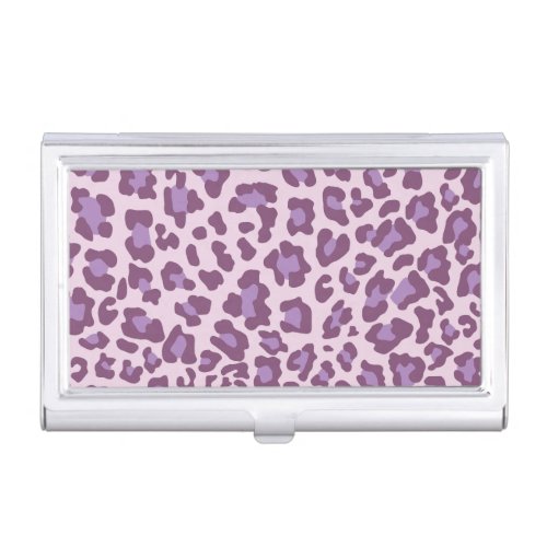 Leopard Print Purple and Lavender Case For Business Cards